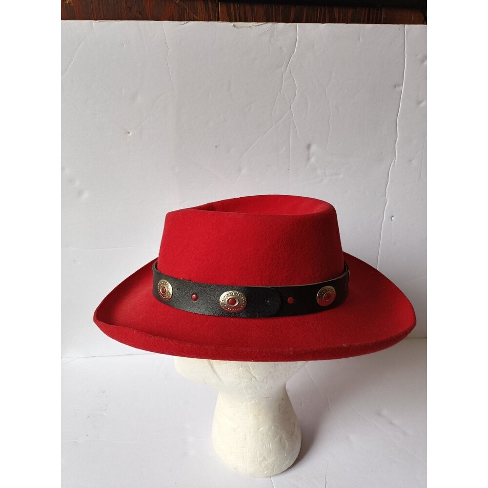LHC Brand Western Lady Gambler Hat Women's Size Medium Felt Concho Made In USA - Picture 4 of 9